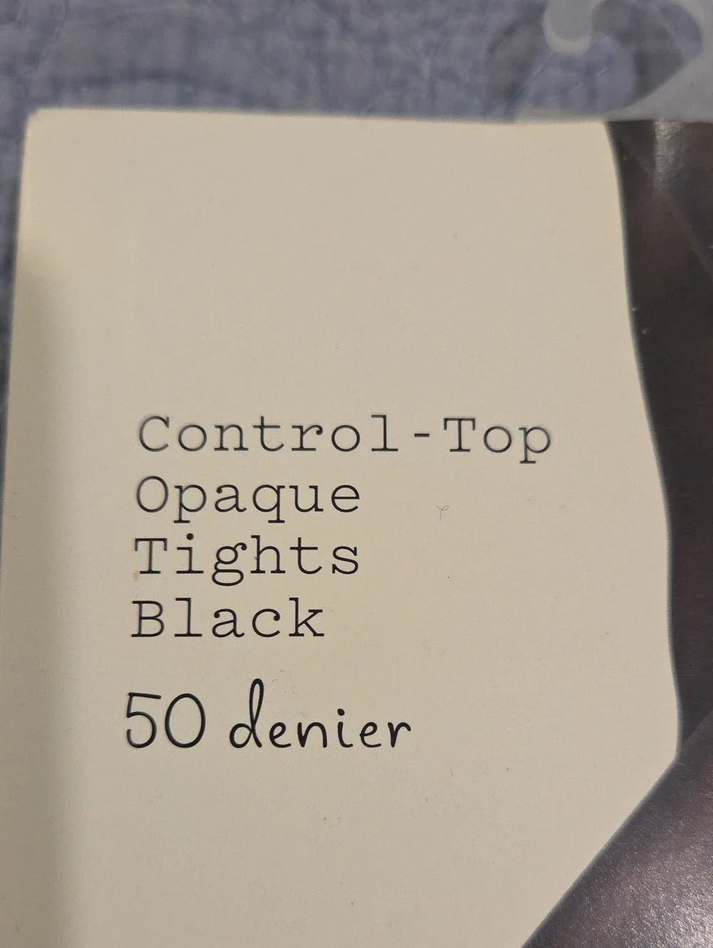 a new day Black Control-Top Opaque Tights - 50 Denier Size 1X/2X, New!